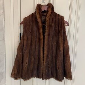 Vintage Real Mink Fur Vest – Chocolate Brown – Soft & Luxe
